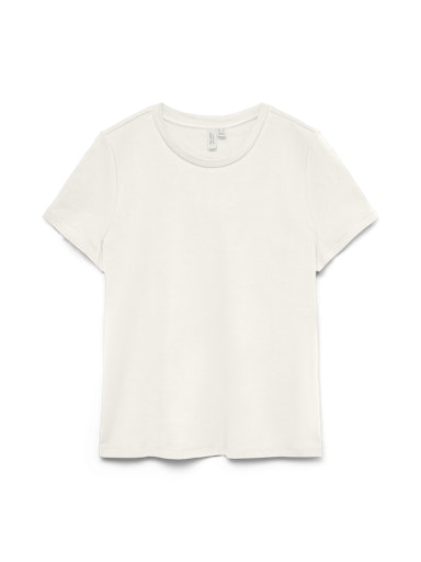 Vero Moda Heneth Bow Detail Short Sleeve O Neck T Shirt - Snow White