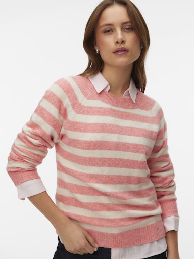 Vero Moda Doffy Long Sleeve O Neck Blouse - Coral Paradise