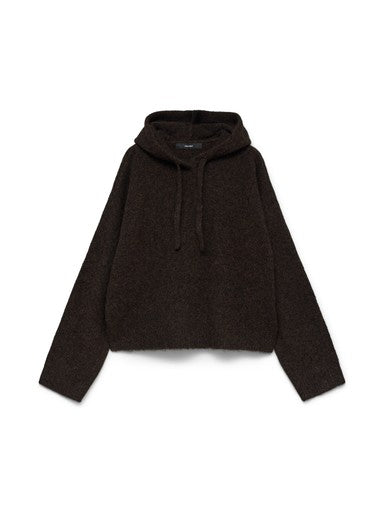 Vero Moda Supreme Long Sleeve Hooded Pullover - Chocolate Torte