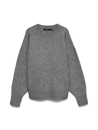Vero Moda Sif Long Sleeve O Neck Pullover - Medium Grey Melange