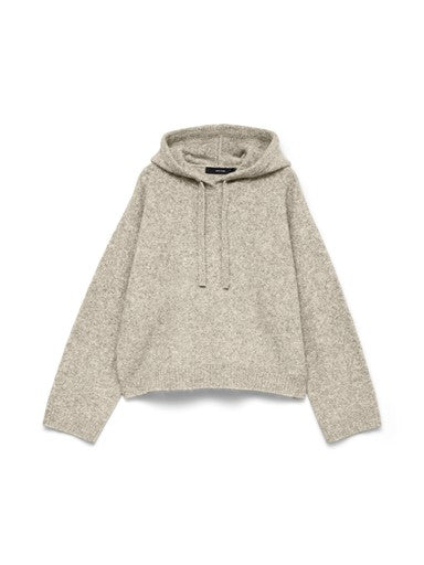 Vero Moda Supreme Long Sleeve Hooded Pullover - Oatmeal