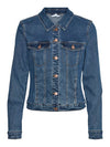 Vero Moda Luna Long Sleeve Slim Denim Jacket - Medium Blue Denim