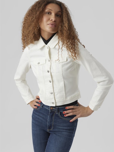 Vero Moda Luna Long Sleeve Denim Jacket - Cloud Dancer
