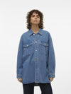 Vero Moda Naya Oversized Denim Shirt - Medium Blue Denim