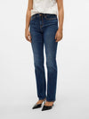 Vero Moda Flash Mid Rise Straight Jeans - Dark Blue Denim