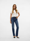Vero Moda Flash Mid Rise Straight Jeans - Dark Blue Denim