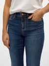 Vero Moda Flash Mid Rise Straight Jeans - Dark Blue Denim
