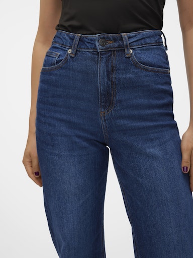 Vero Moda Tessa High Rise Wide Jeans - Dark Blue Denim