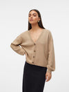 Vero Moda Gold Roll Long Sleeve V Neck Cardigan - Silver Mink