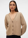 Vero Moda Gold Roll Long Sleeve V Neck Cardigan - Silver Mink