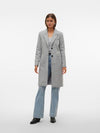 Vero Moda Blaza Herringbone Long Coat Light Grey Kevin Bowens
