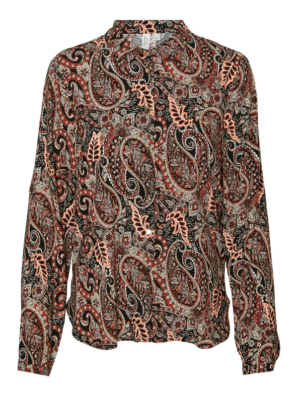 Vero Moda Mable Long Sleeve Shirt - Fire Whirl