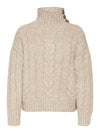 Vero Moda Grace Long Sleeve High Neck Pullover - Silver Mink