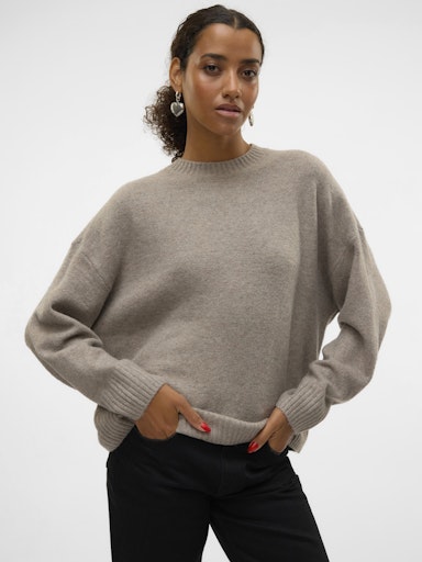 Vero Moda Boom Long Sleeve O-Neck Pullover - Moon Rock/melange