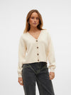 Vero Moda Gold Roll Long Sleeve V Neck Cardigan - Birch