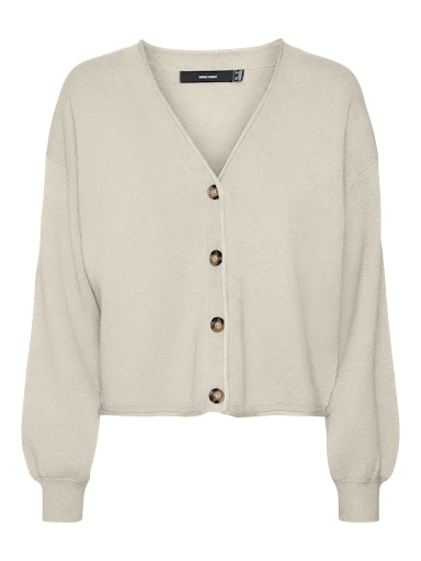 Vero Moda Gold Roll Long Sleeve V Neck Cardigan - Birch