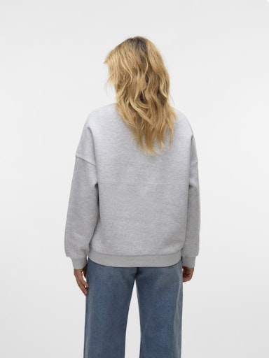 Vero Moda Karol Long Sleeve Sweat Top - super light grey melange