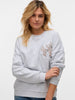 Vero Moda Karol Long Sleeve Sweat Top - super light grey melange