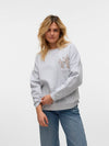 Vero Moda Karol Long Sleeve Sweat Top - super light grey melange