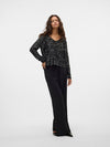 Vero Moda Leilani New Long Sleeve V Neck Pullover - Black