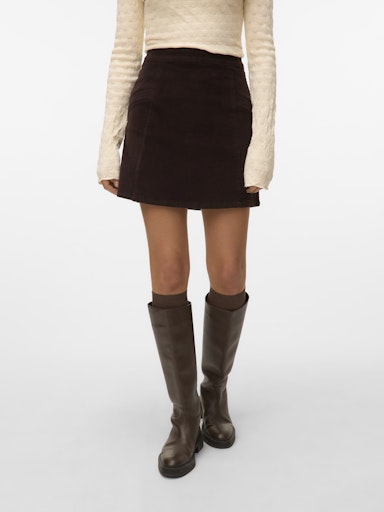 Vero Moda Kata High Rise Corduroy Short Skirt - Chocolate Torte