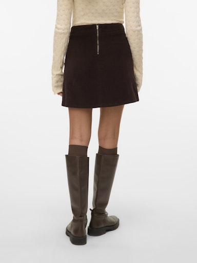 Vero Moda Kata High Rise Corduroy Short Skirt - Chocolate Torte