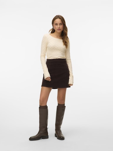 Vero Moda Kata High Rise Corduroy Short Skirt - Chocolate Torte