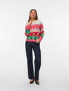 Vero Moda New Christmas Stuff Long Sleeve O Neck Pullover - Pink