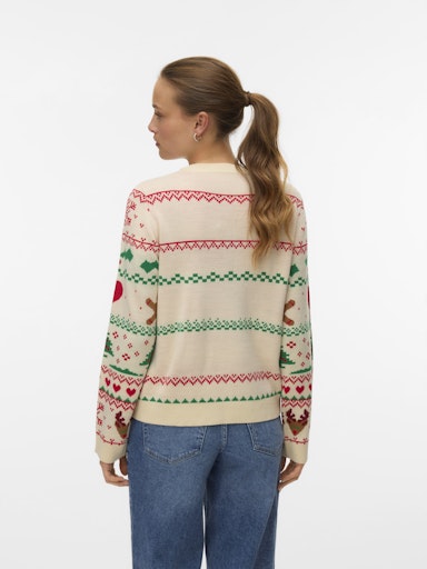 Vero Moda New Christmas Stuff Long Sleeve O Neck Pullover - Birch