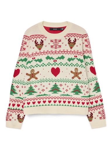 Vero Moda New Christmas Stuff Long Sleeve O Neck Pullover - Birch