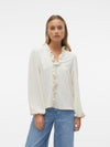 Vero Moda Alva Long Sleeve V-Neck Top - Birch