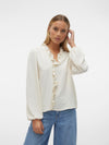 Vero Moda Alva Long Sleeve V-Neck Top - Birch