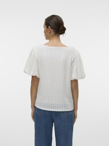 Vero Moda Nomi Short Sleeve Top - Snow White