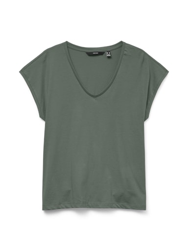 Vero Moda Luna Short Sleeve V Neck Tee - Laurel Wreath