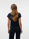 Vero Moda Luna Short Sleeve V Neck Tee - Navy Blazer