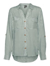 Vero Moda Bumpy Long Sleeve Shirt - Capulet Olive/Snow White