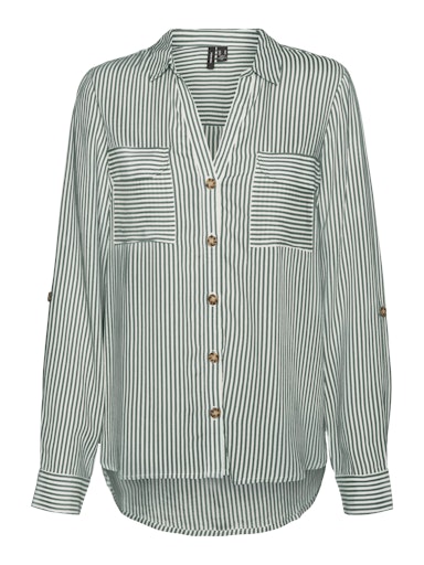 Vero Moda Bumpy Long Sleeve Shirt - Capulet Olive/Snow White