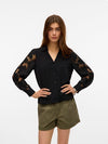 Vero Moda Nana Long Sleeve Lace Shirt - Black