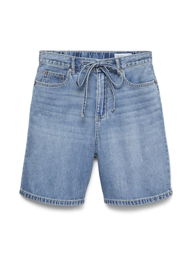 Vero Moda Villa Mid Rise Bermuda Denim Shorts - Light Blue Denim