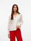 Vero Moda Nana Long Sleeve Lace Shirt - Snow White