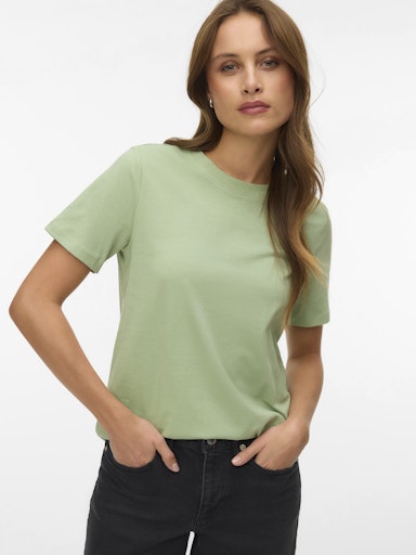 Vero Moda Paulina Short Sleeve T Shirt - Fog Green