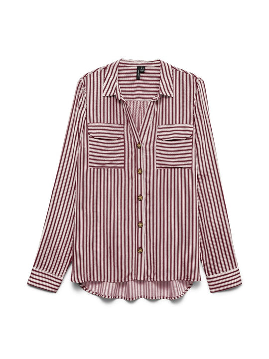 Vero Moda Bumpy Long Sleeve Shirt - Windsor Wine