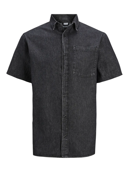Jack & Jones Creek Short Sleev Shirt MF 596 - Black Denim