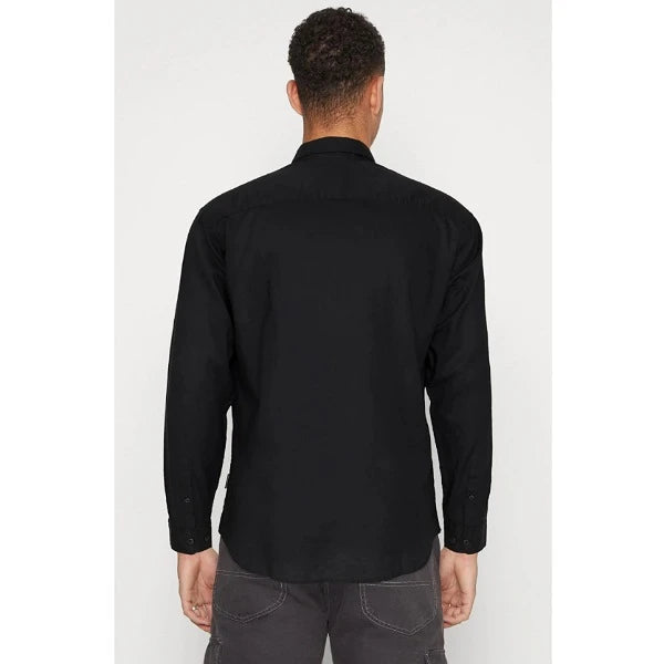 Jack & Jones Jetwill Solid Long Sleeve Shirt LN - Black [Size M]