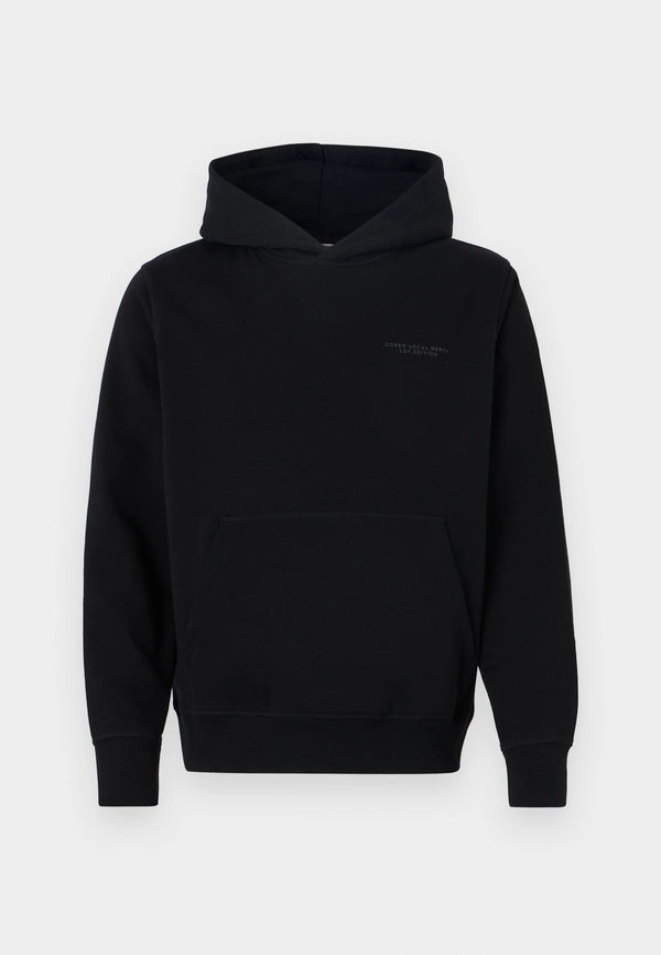 Jack & Jones Interlude Tonal Back Print Sweat Hood - Black