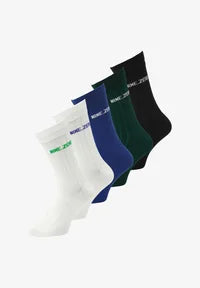 Jack & Jones Basel Solid Socks 5-Pack - Marshmallow/Green Gable