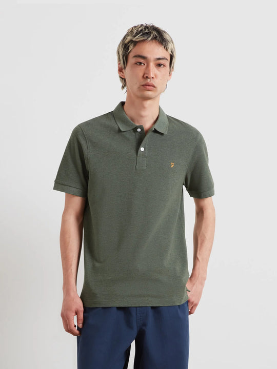 Farah Cunningham Short Sleeve Polo - Rosemary Marl