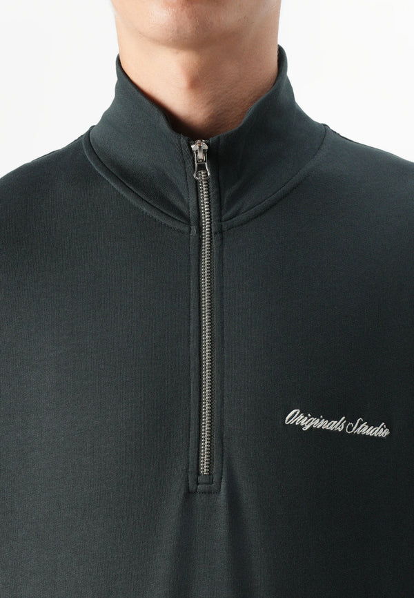 Jack & Jones Norrebro Embroidered Sweat High Neck - Forest River