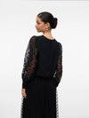 Vero Moda Alva Detail Long Sleeve Top - Black
