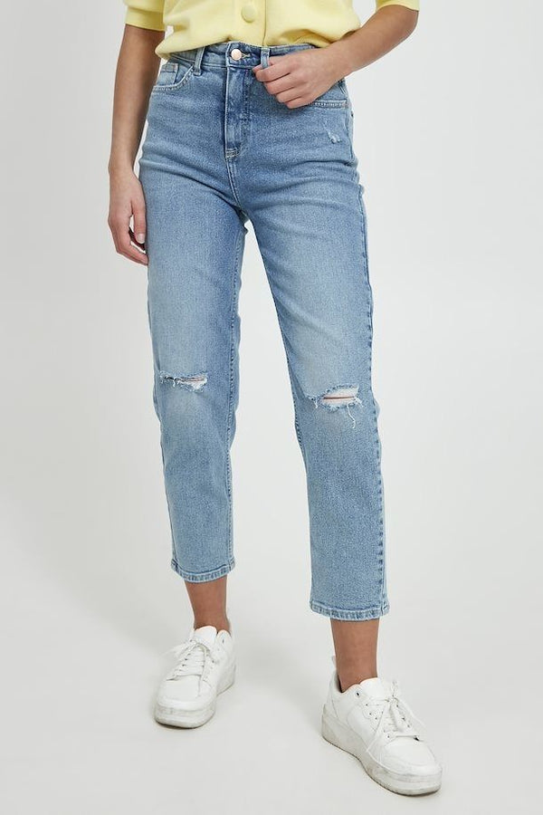 B.young Kato Bylisa Ripped Jeans - Light Blue Denim Jeans
